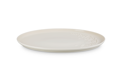 Oval Serving Platter Jardin Relief 36cm Meringue